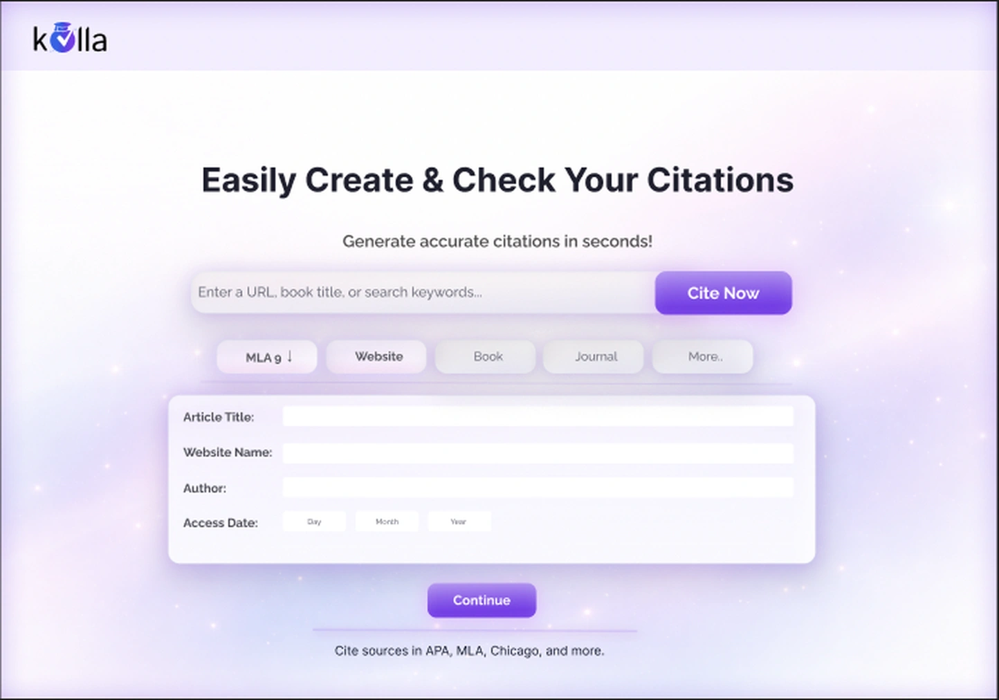 Kolla citation workflow design